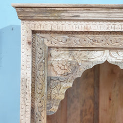 Indian Handmade Carved Solid Hard Wood Bookshelf Natural Indian Handmade Carved Solid Hard Wood Bookshelf Natural