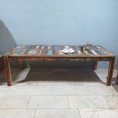 Indian Furniture Nirvana Reclaimed Farmhouse Garden Dining Table 240x100x75 cm Indian Furniture Nirvana Reclaimed Farmhouse Garden Dining Table 240x100x75 cm