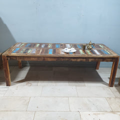 Indian Furniture Nirvana Reclaimed Farmhouse Garden Dining Table 240x100x75 cm Indian Furniture Nirvana Reclaimed Farmhouse Garden Dining Table 240x100x75 cm