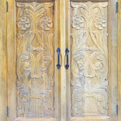 Indian Hand Carved Solid Wood Cabinet Honey Brown 90x40x110 cm Indian Hand Carved Solid Wood Cabinet Honey Brown 90x40x110 cm