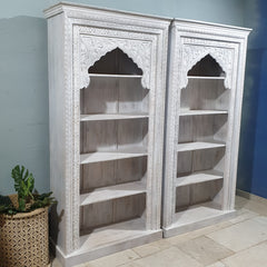 Rajasthan Handcarved Indian Furniture Wooden Mehrab Style Bookshelf 100x40x200 Cm Rajasthan Handcarved Indian Furniture Wooden Mehrab Style Bookshelf 100x40x200 Cm