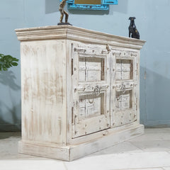 Indian antique Doors Cabinet / Vanity Whitewash 122X45X85 Cm Indian antique Doors Cabinet / Vanity Whitewash 122X45X85 Cm