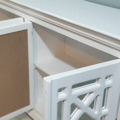 French Arched Hand Carved Wooden Buffet Sideboard 180x40x100 CM White French Arched Hand Carved Wooden Buffet Sideboard 180x40x100 CM White