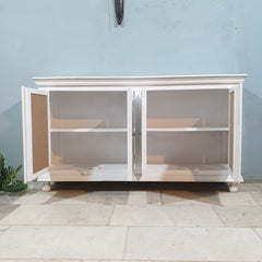 French Arched Hand Carved Wooden Buffet Sideboard 180x40x100 CM White French Arched Hand Carved Wooden Buffet Sideboard 180x40x100 CM White