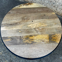 Hand Carved Indian Mango Wood Round Metal Coffee Table 100x45 cm Hand Carved Indian Mango Wood Round Metal Coffee Table 100x45 cm