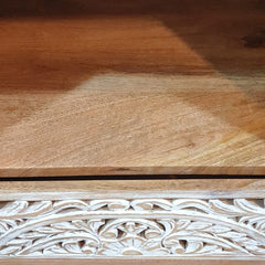 Indian Hand Carved Solid Wood Tv Unit 144X40X60 Cm Natural Indian Hand Carved Solid Wood Tv Unit 144X40X60 Cm Natural