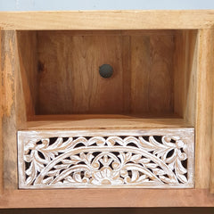 Indian Hand Carved Solid Wood Tv Unit 144X40X60 Cm Natural Indian Hand Carved Solid Wood Tv Unit 144X40X60 Cm Natural