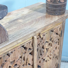 Elephant Carved Door design Solid Wood Cabinet Buffet Brown Elephant Carved Door design Solid Wood Cabinet Buffet Brown