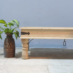 Hand Carved Vintage Door Style Solid Wood Coffee Table 143X83X48 Cm Bleach Hand Carved Vintage Door Style Solid Wood Coffee Table 143X83X48 Cm Bleach