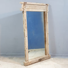 Indian Antique Hand Carved Solid Wood Mirror Frame Bleach Indian Antique Hand Carved Solid Wood Mirror Frame Bleach