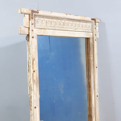 Indian Antique Hand Carved Solid Wood Mirror Frame Bleach Indian Antique Hand Carved Solid Wood Mirror Frame Bleach