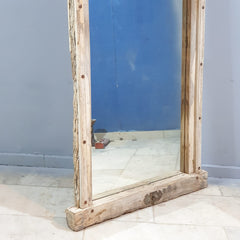 Indian Antique Hand Carved Solid Wood Mirror Frame Bleach Indian Antique Hand Carved Solid Wood Mirror Frame Bleach