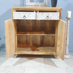 Indian Furniture Hand Carved Solid Wood Cabinet Whitewash Indian Furniture Hand Carved Solid Wood Cabinet Whitewash