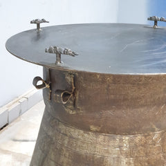 Authentic Vintage Iron Drum Coffee Table Authentic Vintage Iron Drum Coffee Table