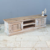 Reclaimed Boat Wood Carved Panel Entertainment Unit TV Stand 180X40X50 CM