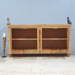 French Arched Hand Carved Glass Doors Buffet Sideboard Natural 180x40x90cm French Arched Hand Carved Glass Doors Buffet Sideboard Natural 180x40x90cm