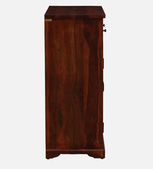Sheesham Wood Cabinet In Scratch Resistant Honey Oak Finish With Brass Cladding Sheesham Wood Cabinet In Scratch Resistant Honey Oak Finish With Brass Cladding