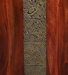 Shanti Surprise Sheesham Wood Nesting Coffee Table Set ( 4 Stools ) In Scratch Resistant Honey Oak Finish With Brass Cladding Shanti Surprise Sheesham Wood Nesting Coffee Table Set ( 4 Stools ) In Scratch Resistant Honey Oak Finish With Brass Cladding