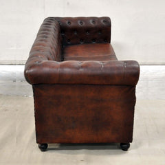 Chesterfield Aged Leather 3 seater sofa Leather Lounge Couch Chesterfield Aged Leather 3 seater sofa Leather Lounge Couch