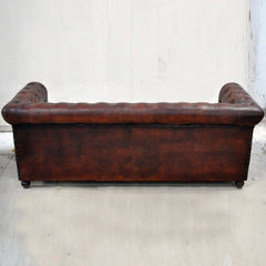 Chesterfield Aged Leather 3 seater sofa Leather Lounge Couch Chesterfield Aged Leather 3 seater sofa Leather Lounge Couch