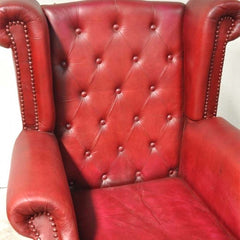 Chesterfield Aged Leather High Back Rest Armchair Chesterfield Aged Leather High Back Rest Armchair