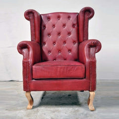 Chesterfield Aged Leather High Back Rest Armchair Chesterfield Aged Leather High Back Rest Armchair