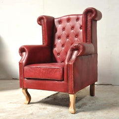 Chesterfield Aged Leather High Back Rest Armchair Chesterfield Aged Leather High Back Rest Armchair