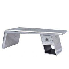 Aviator Aluminium Aviation rivet detail unusual rectangle coffee table 130x60x45cm Aviator Aluminium Aviation rivet detail unusual rectangle coffee table 130x60x45cm