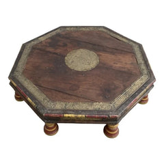 Antique Indian Low Bajot Coffee Table 72cm Antique Indian Low Bajot Coffee Table 72cm