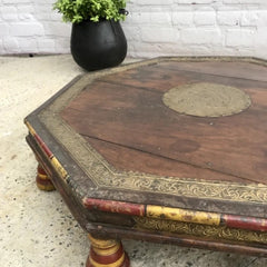 Antique Indian Low Bajot Coffee Table 72cm Antique Indian Low Bajot Coffee Table 72cm