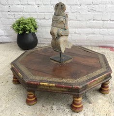 Antique Indian Low Bajot Coffee Table 72cm Antique Indian Low Bajot Coffee Table 72cm
