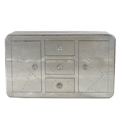 Aviator Aluminium Aviation rivet detail sideboard buffet Large 150x45x90cm Aviator Aluminium Aviation rivet detail sideboard buffet Large 150x45x90cm