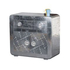 Aviator Aluminium Aviation rivet detail sideboard buffet Small 80x40x80cm Aviator Aluminium Aviation rivet detail sideboard buffet Small 80x40x80cm