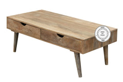 Avalon Indian Solid Wood Coffee Table With Drawers Natural Avalon Indian Solid Wood Coffee Table With Drawers Natural