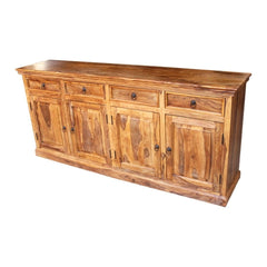 Indian Solid Wood Sideboard With Doors & Drawers Natural 200x45x90 Cm Indian Solid Wood Sideboard With Doors & Drawers Natural 200x45x90 Cm
