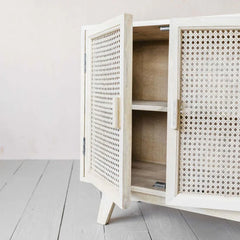 Rattan Elegance Series Mango Wood Cane 4 Doors Sideboard Rattan Elegance Series Mango Wood Cane 4 Doors Sideboard