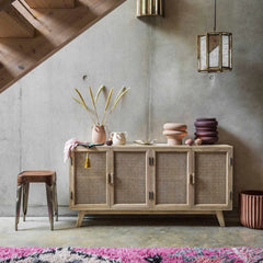 Rattan Elegance Series Mango Wood Cane 4 Doors Sideboard Rattan Elegance Series Mango Wood Cane 4 Doors Sideboard