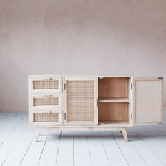 Rattan Elegance Series Mango Wood Cane Sideboard 2 Doors & Drawers Rattan Elegance Series Mango Wood Cane Sideboard 2 Doors & Drawers