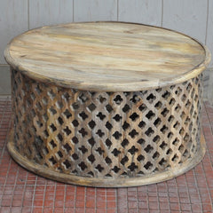 Bristol Floral Round Coffee Table Natural 80cm Bristol Floral Round Coffee Table Natural 80cm