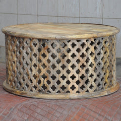 Bristol Floral Round Coffee Table Natural 80cm Bristol Floral Round Coffee Table Natural 80cm