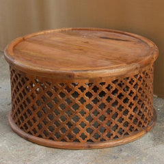 Bristol Floral Round Coffee Table Honey 80cm Bristol Floral Round Coffee Table Honey 80cm