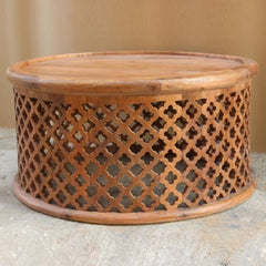 Bristol Floral Round Coffee Table Honey 80cm Bristol Floral Round Coffee Table Honey 80cm