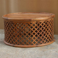 Bristol Floral Round Coffee Table Honey 80cm Bristol Floral Round Coffee Table Honey 80cm