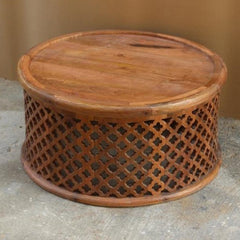 Bristol Floral Round Coffee Table Honey 80cm Bristol Floral Round Coffee Table Honey 80cm