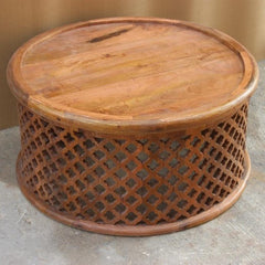 Bristol Floral Round Coffee Table Honey 80cm Bristol Floral Round Coffee Table Honey 80cm