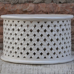 Bristol Carved Round Coffee Table White 80cm Bristol Carved Round Coffee Table White 80cm