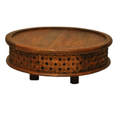 Bristol Carved Legs Round Coffee Table Honey Bristol Carved Legs Round Coffee Table Honey
