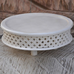 Bristol Carved Legs Round Coffee Table White 80cm Bristol Carved Legs Round Coffee Table White 80cm