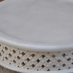 Bristol Carved Legs Round Coffee Table White 80cm Bristol Carved Legs Round Coffee Table White 80cm
