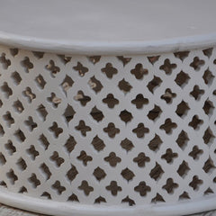 Bristol Floral Low Line Round Coffee Table White 80cm Bristol Floral Low Line Round Coffee Table White 80cm